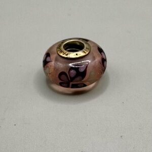 Pandora Sterling Silver Pink Butterfly Kisses Murano Glass Charm #791621